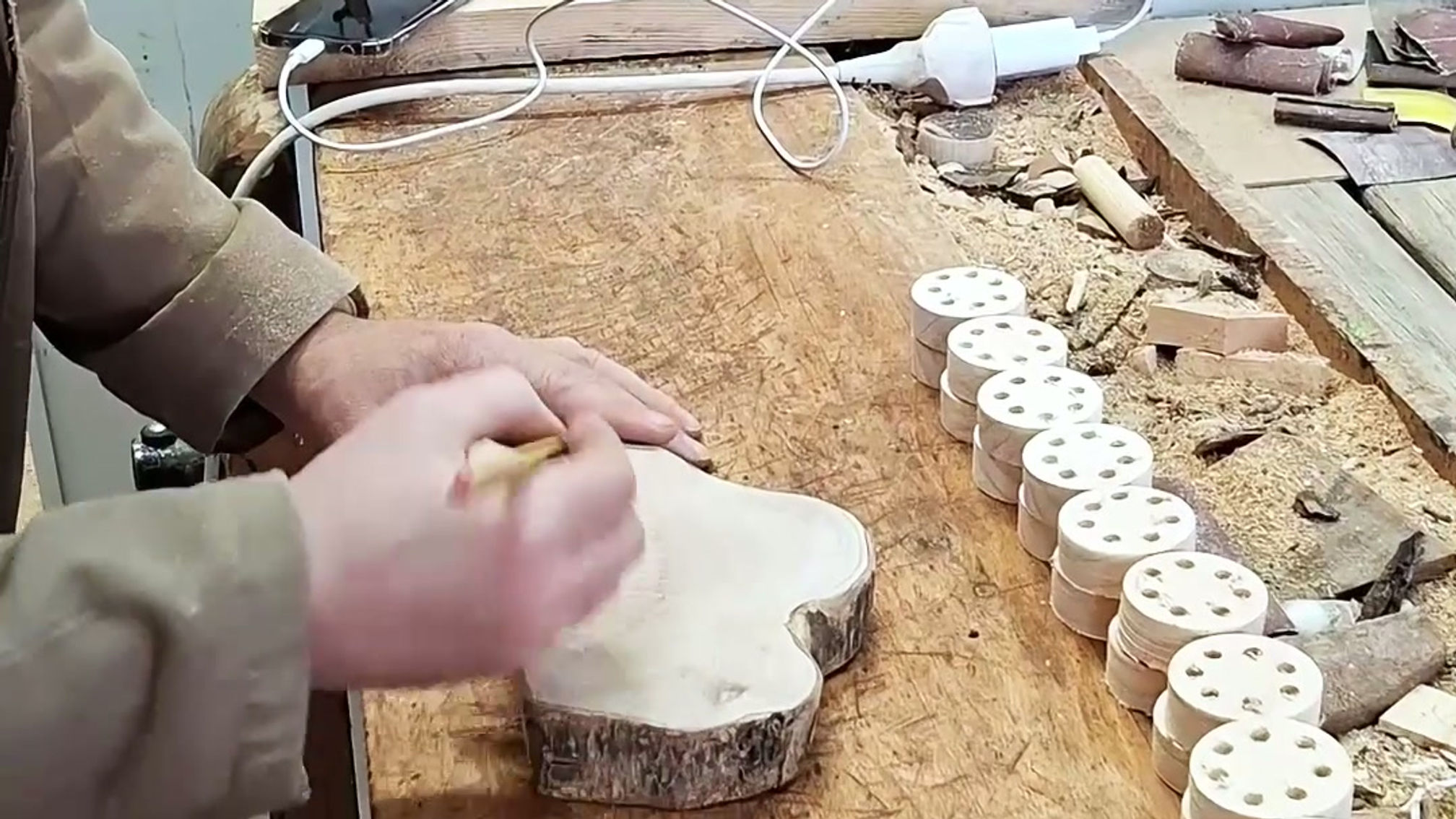 Preparación de los ejes del juguete